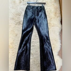 Courreges stretch vinyl pants in black